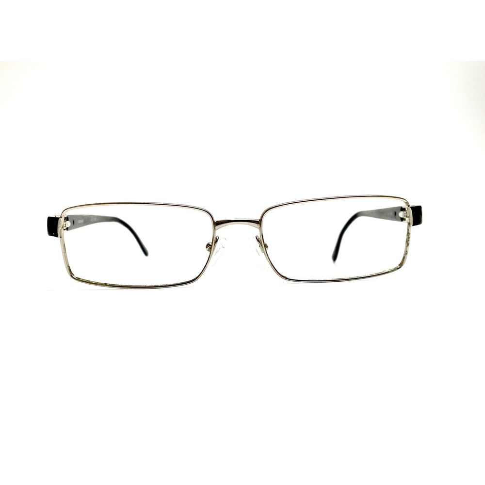 Versace Silver Metal Rectangular Glasses Black Temples MOD 54 16 140
